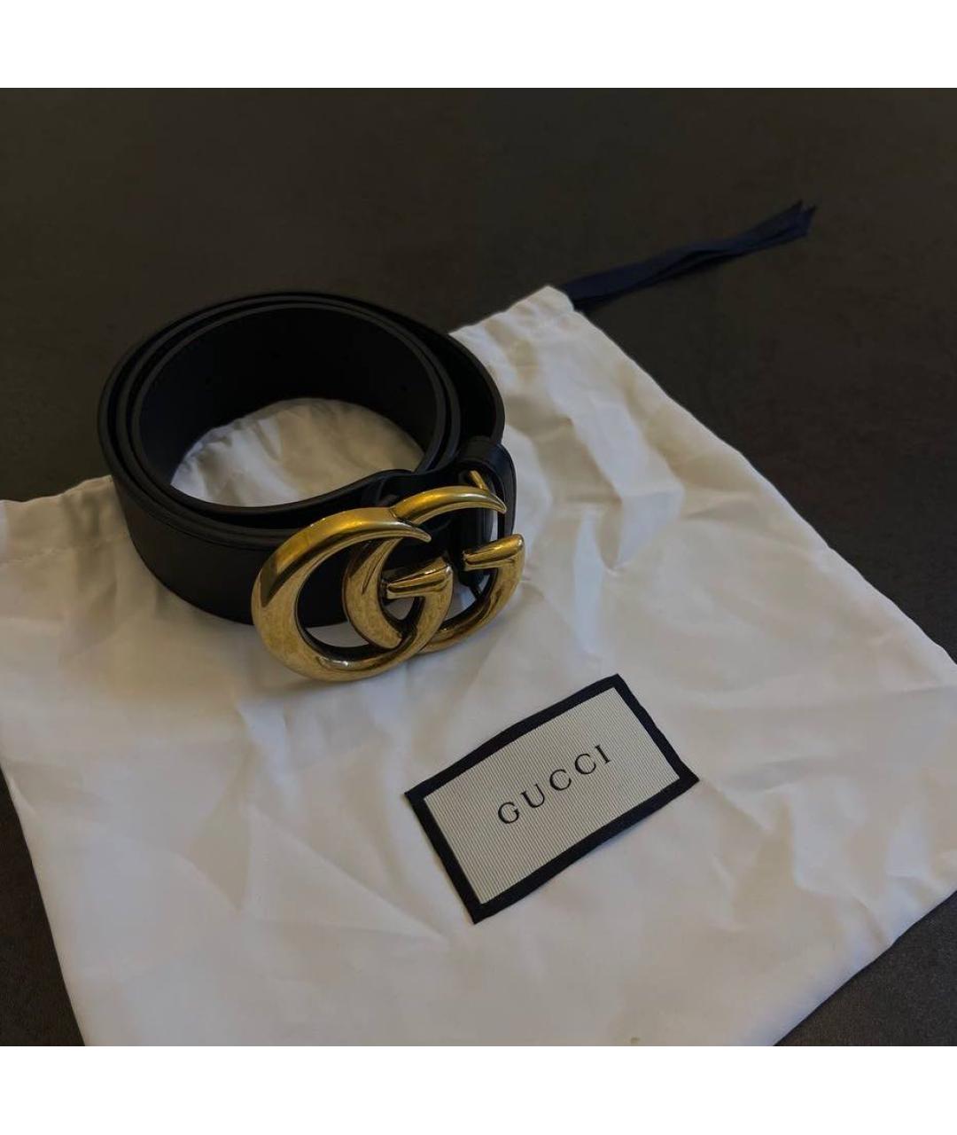 GUCCI Черный кожаный ремень, фото 4
