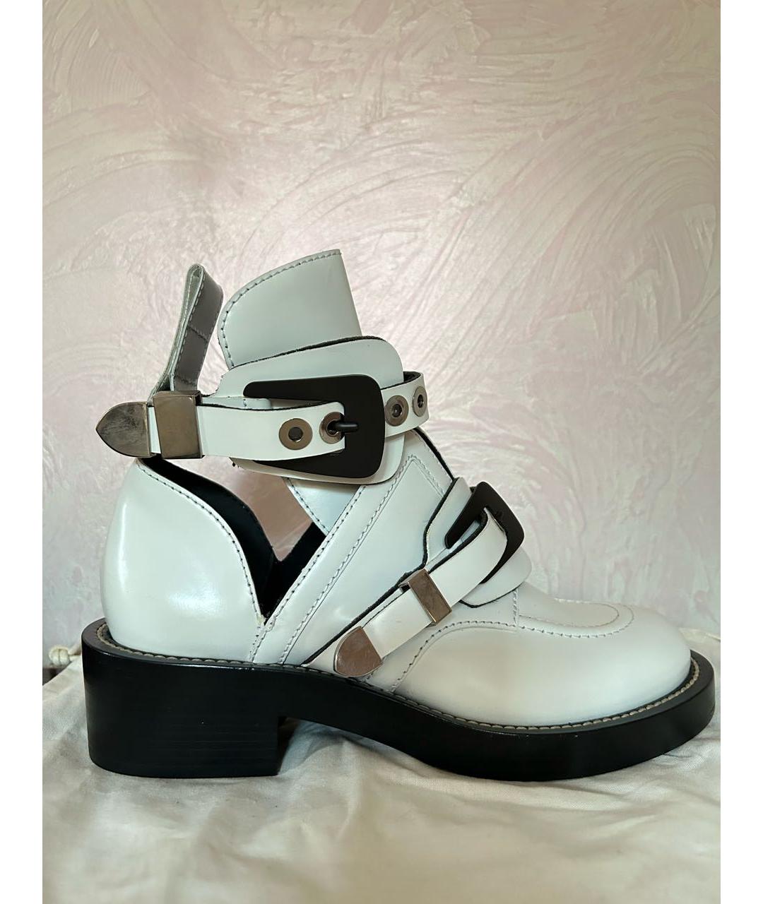 BALENCIAGA Белые кожаные ботинки, фото 8