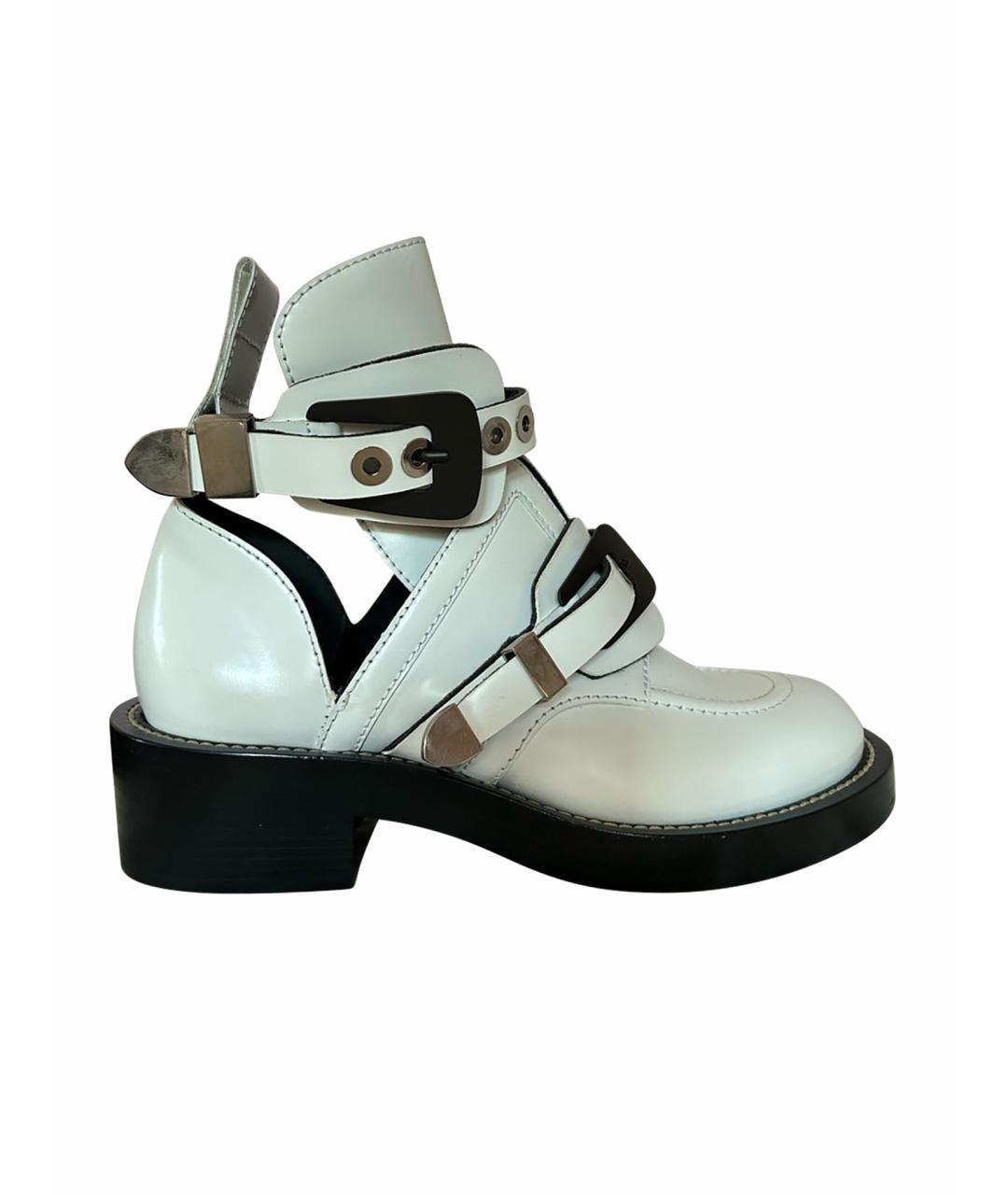 BALENCIAGA Белые кожаные ботинки, фото 1