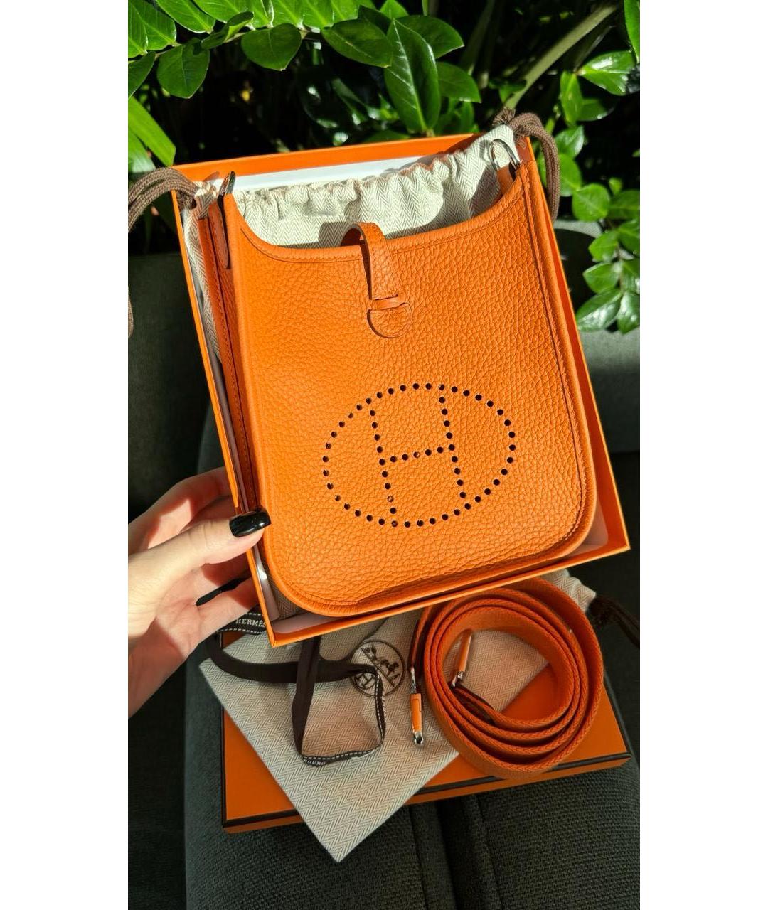 HERMES PRE-OWNED Оранжевая кожаная сумка через плечо, фото 8