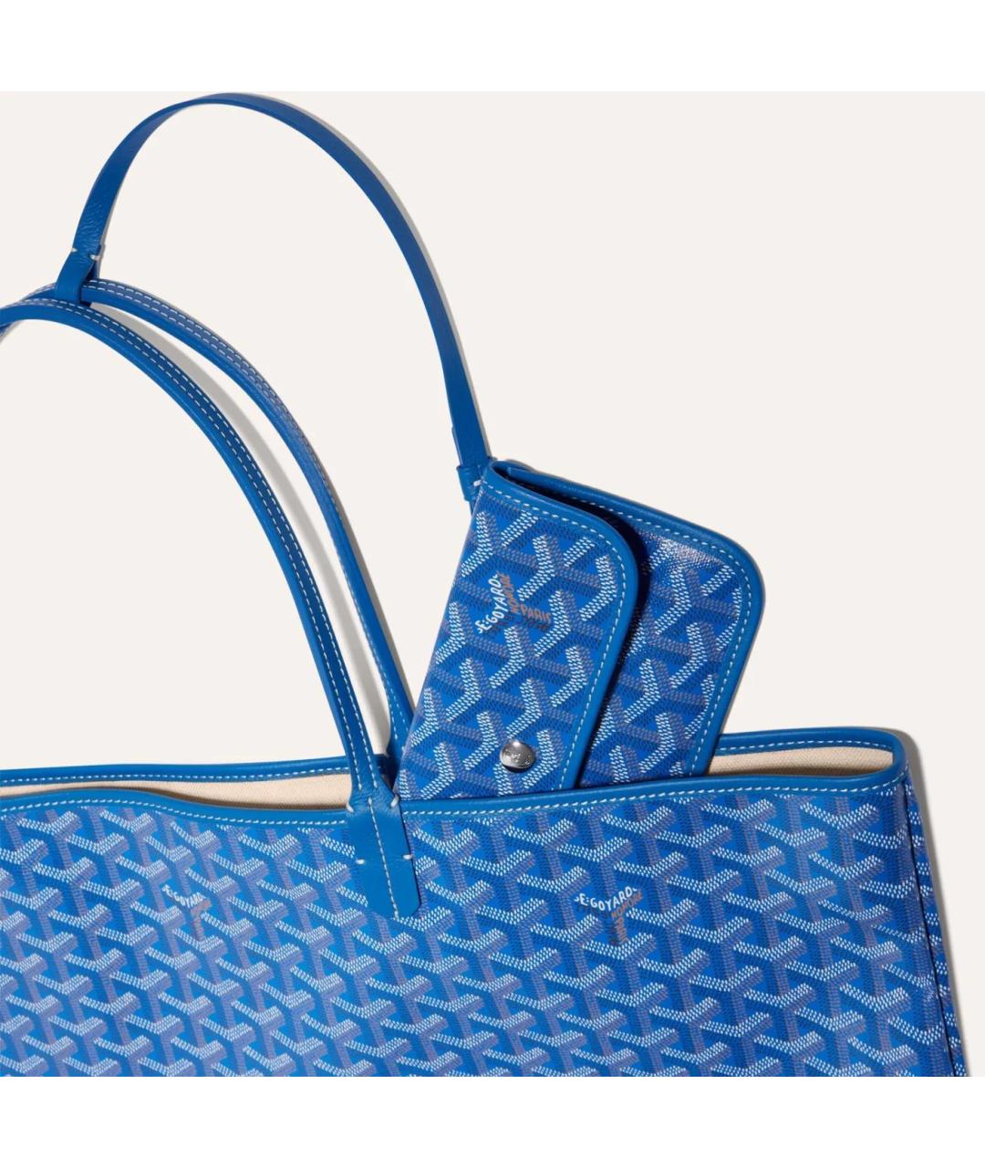 GOYARD Синяя кожаная сумка тоут, фото 4