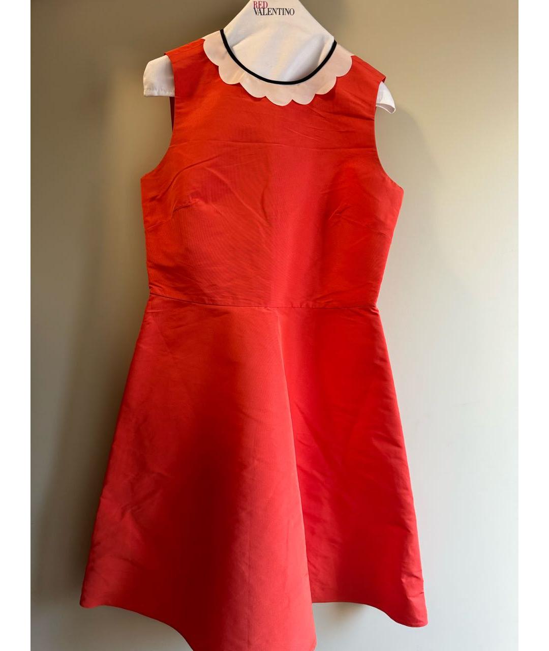 RED VALENTINO Оранжевое полиэстеровое коктейльное платье, фото 5