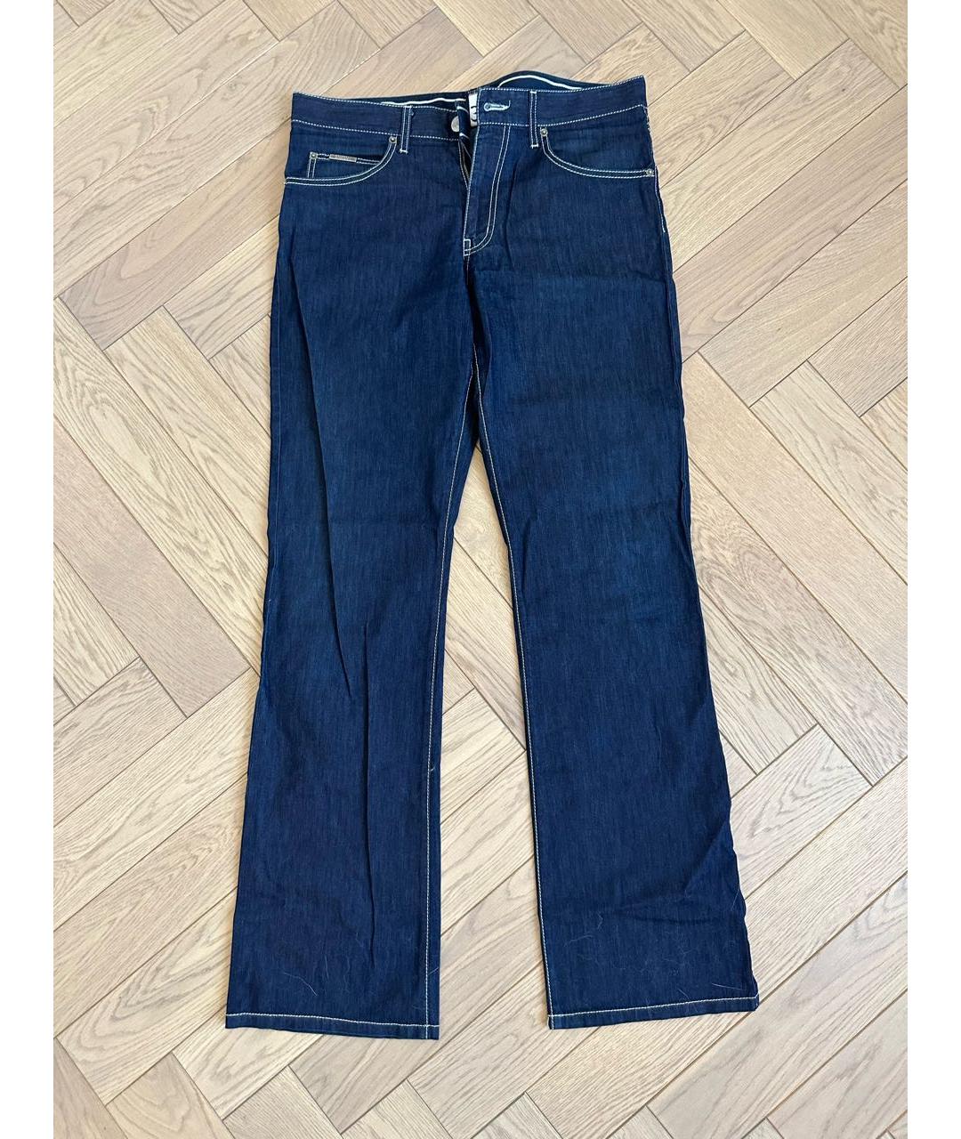 ARMANI COLLEZIONI Синие хлопковые прямые джинсы, фото 6