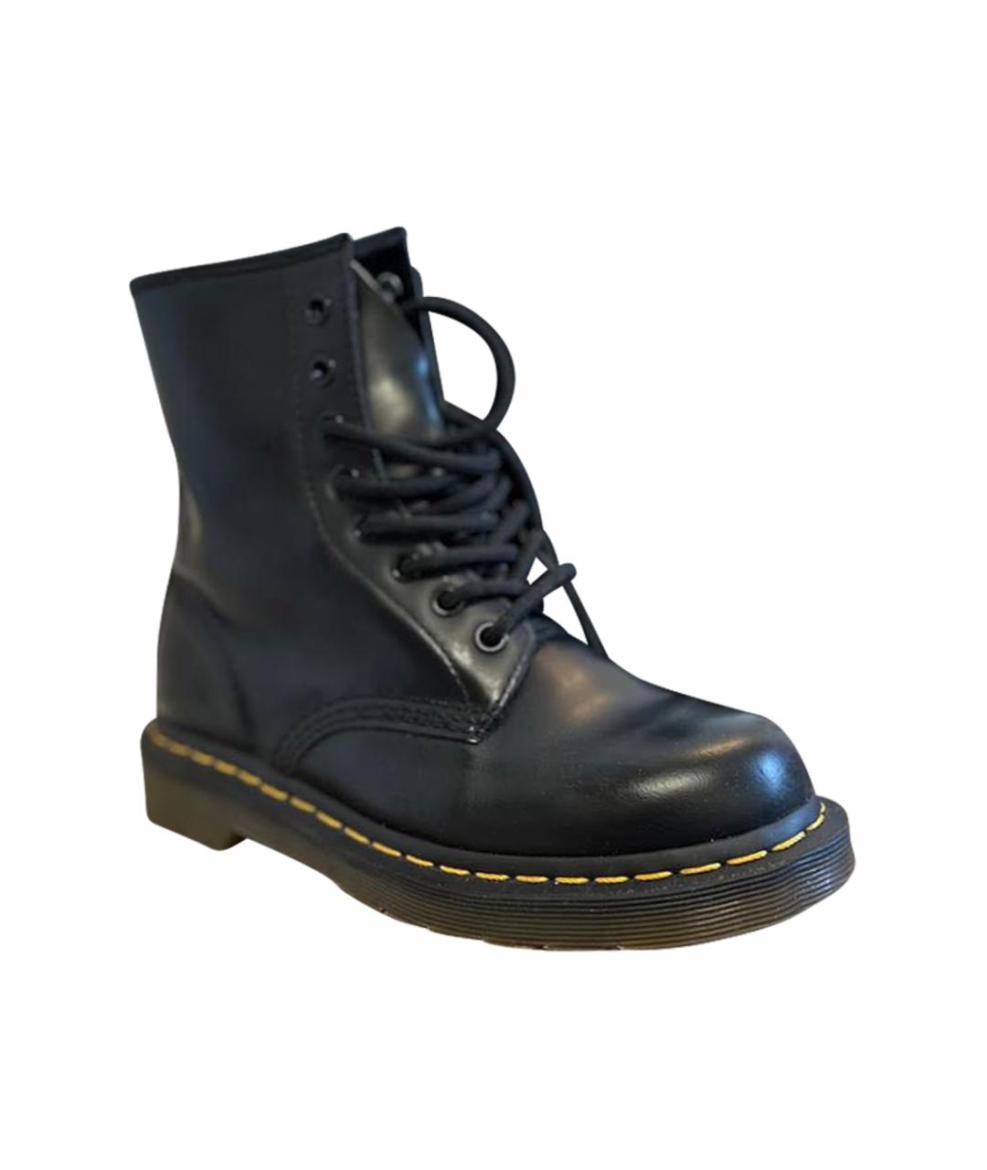 DR. MARTENS Черные кожаные ботинки, фото 1