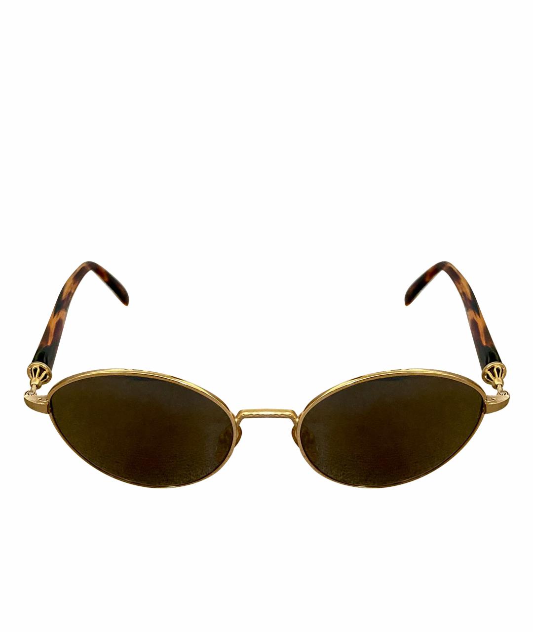 NINA RICCI Золотые металлические солнцезащитные очки, фото 1
