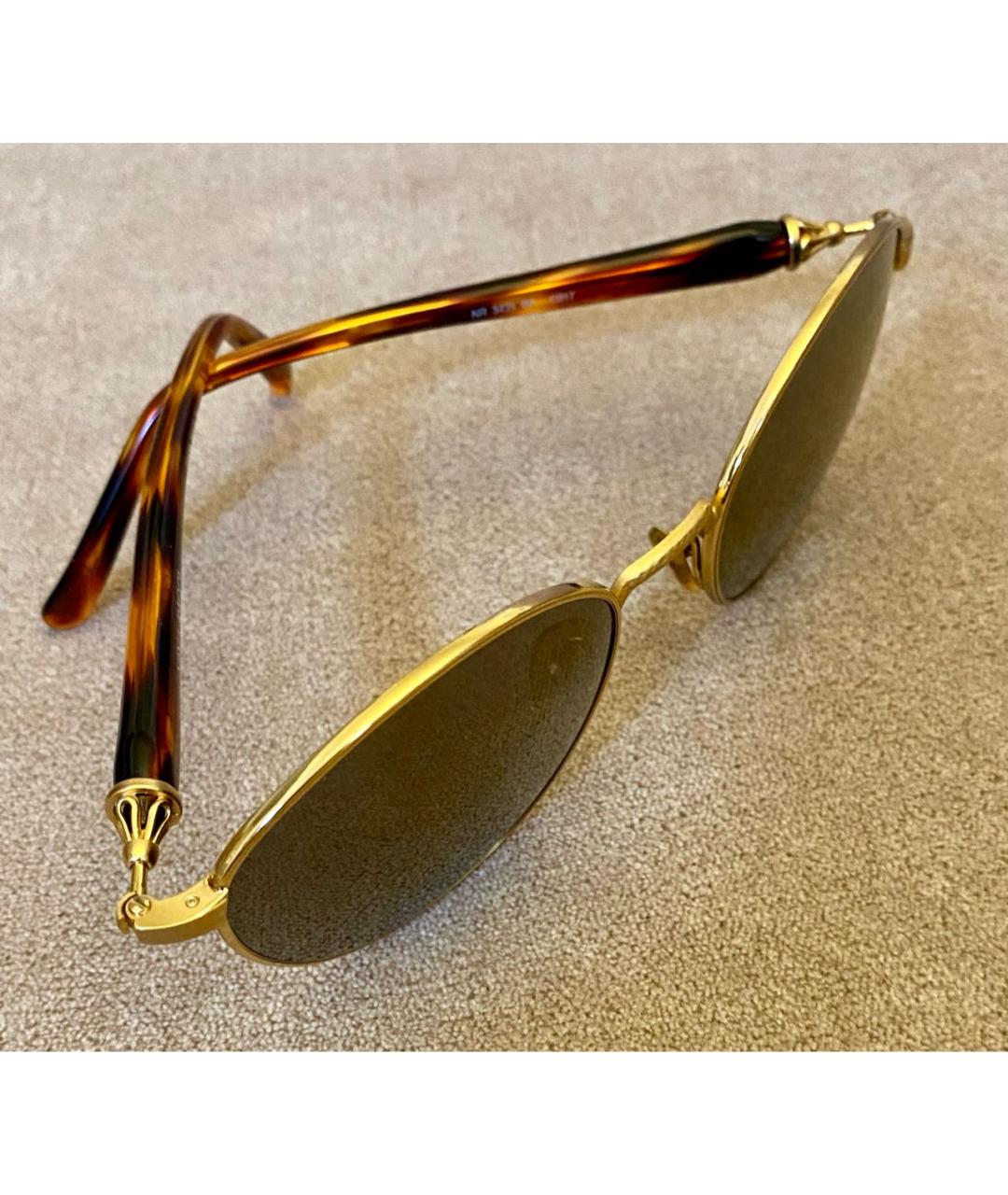 NINA RICCI Золотые металлические солнцезащитные очки, фото 2