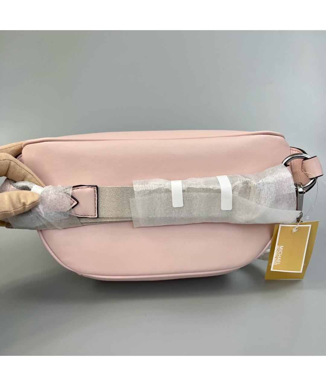 MICHAEL MICHAEL KORS Розовая кожаная поясная сумка, фото 3