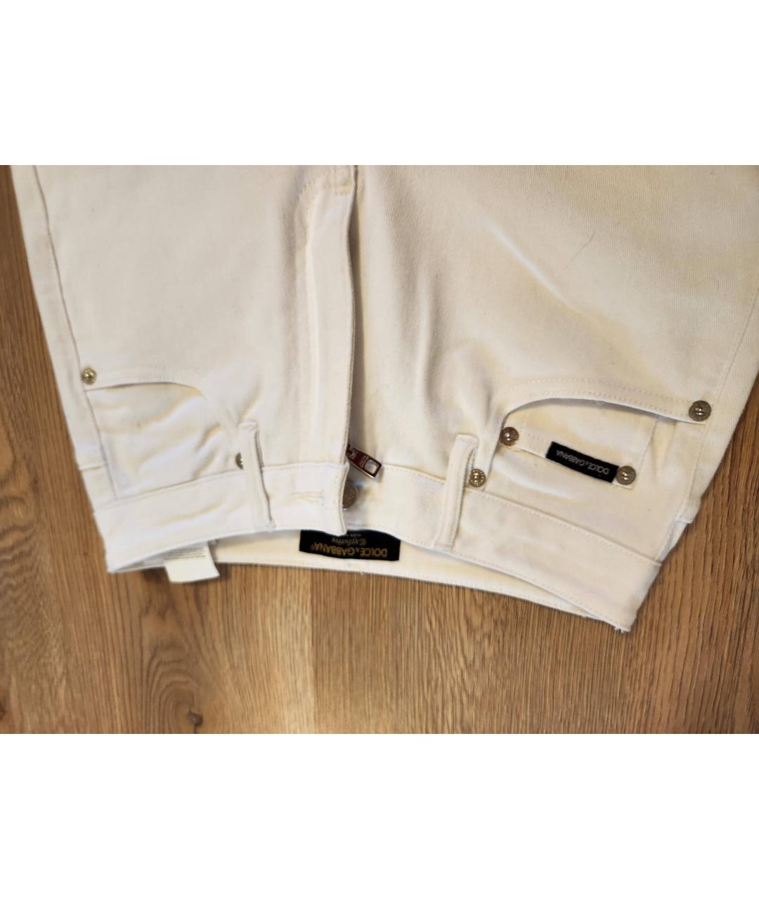 DOLCE&GABBANA Белые хлопковые прямые джинсы, фото 7