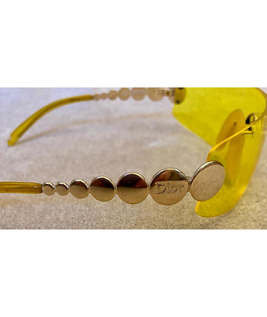 CHRISTIAN DIOR PRE-OWNED Желтые пластиковые солнцезащитные очки, фото 3