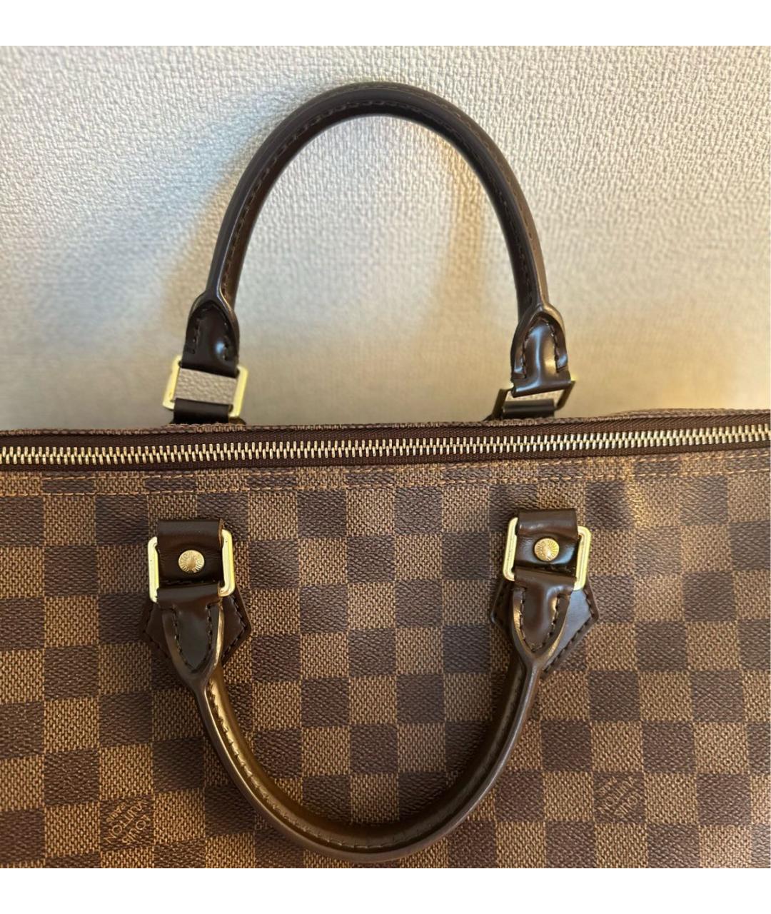 LOUIS VUITTON PRE-OWNED Коричневая кожаная сумка с короткими ручками, фото 6