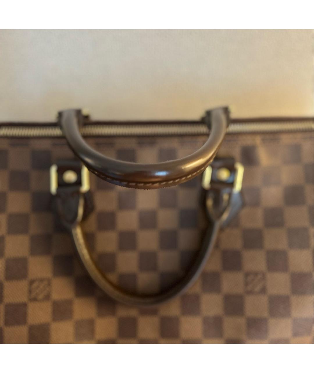 LOUIS VUITTON PRE-OWNED Коричневая кожаная сумка с короткими ручками, фото 5