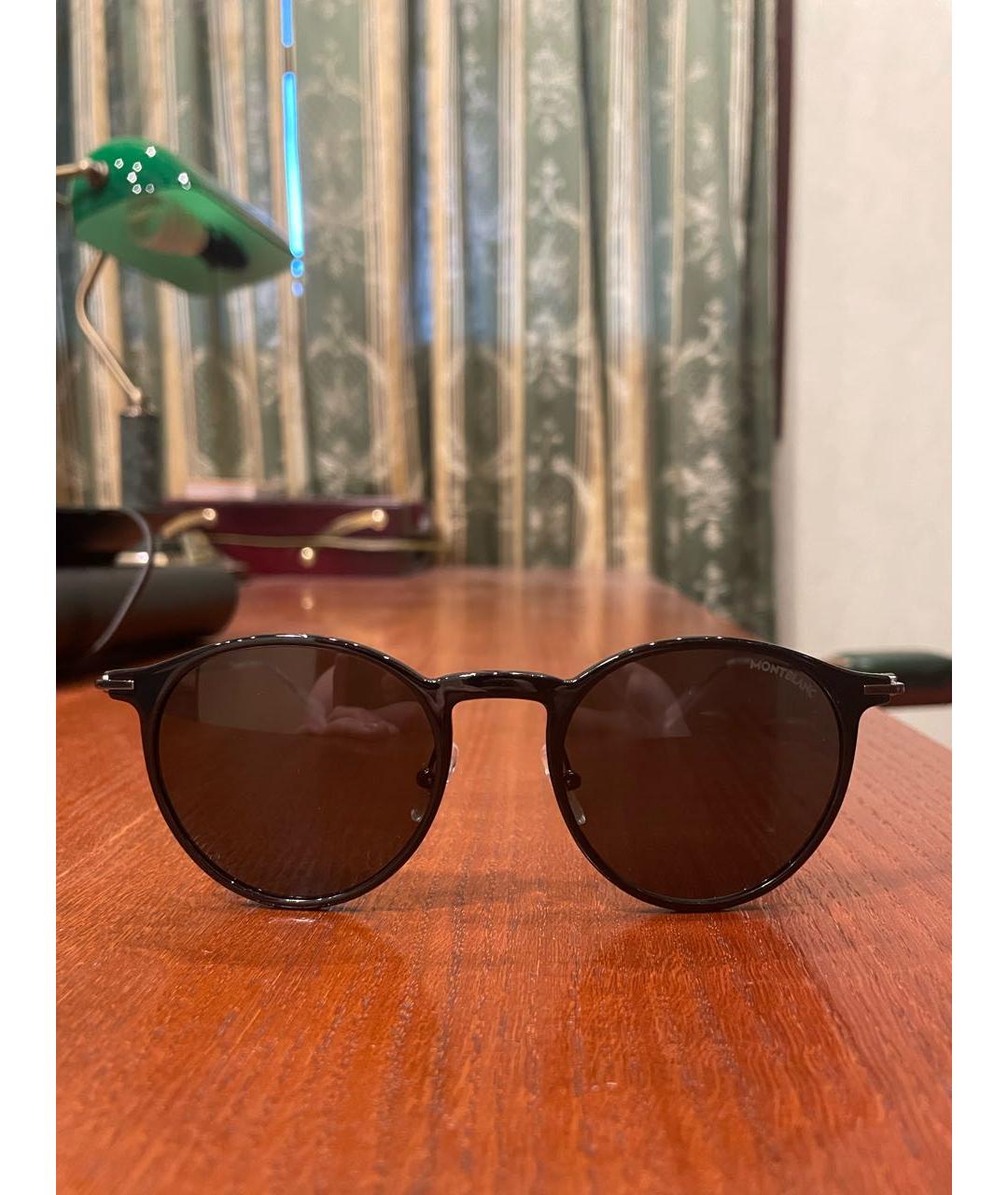 MONTBLANC Черные металлические солнцезащитные очки, фото 5