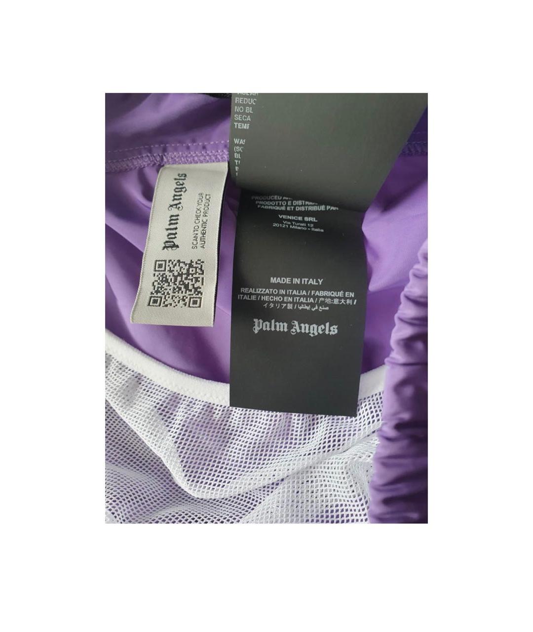 PALM ANGELS Фиолетовые полиэстеровые шорты, фото 5