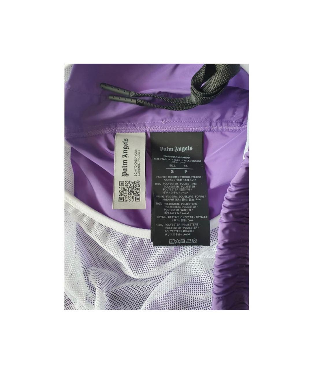 PALM ANGELS Фиолетовые полиэстеровые шорты, фото 6