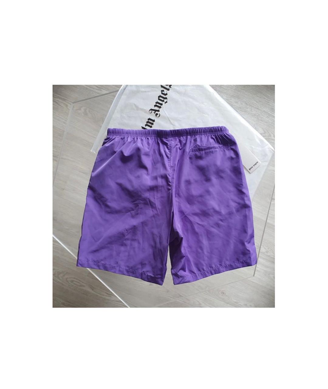 PALM ANGELS Фиолетовые полиэстеровые шорты, фото 2