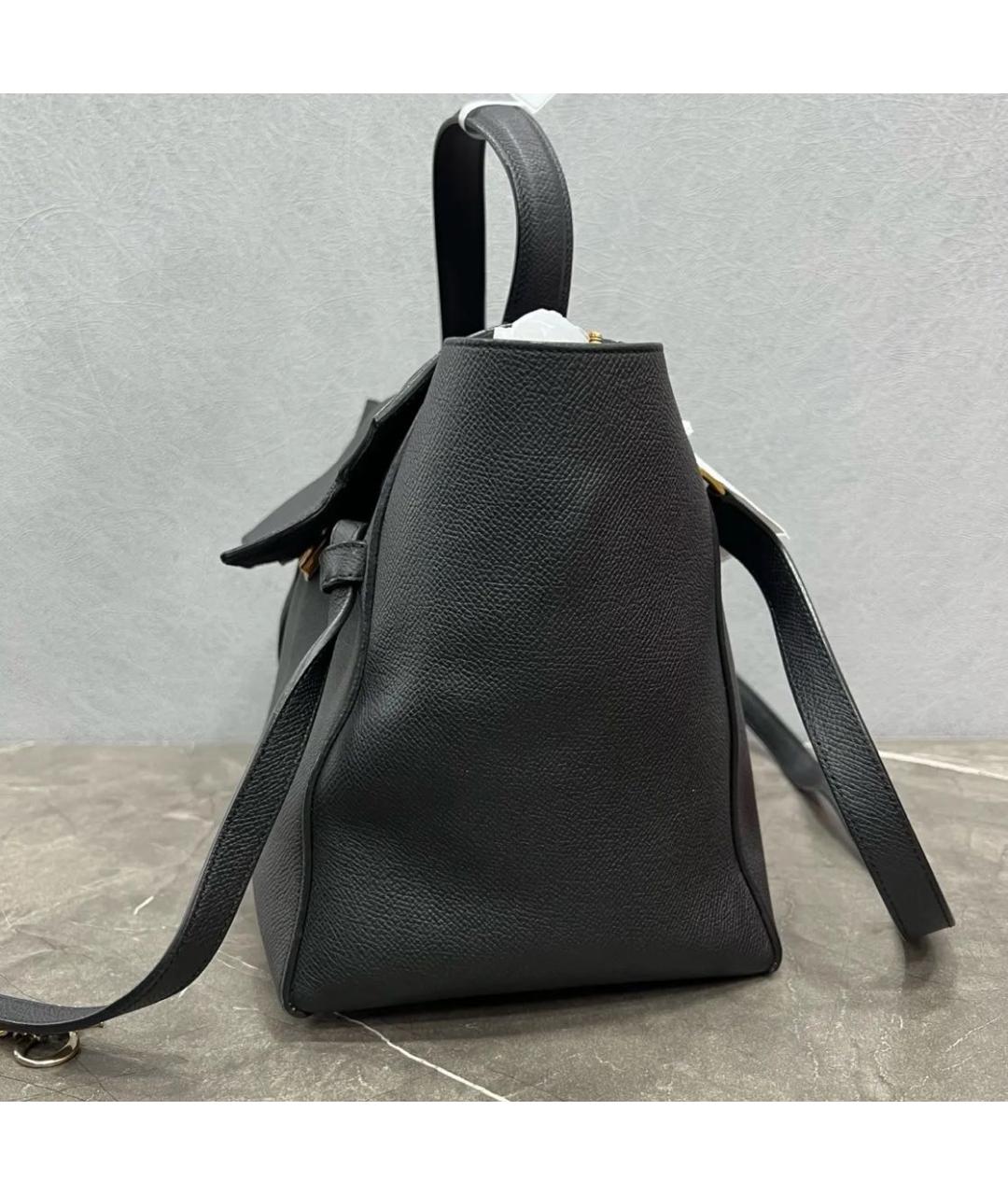 CELINE PRE-OWNED Антрацитовая кожаная сумка через плечо, фото 4