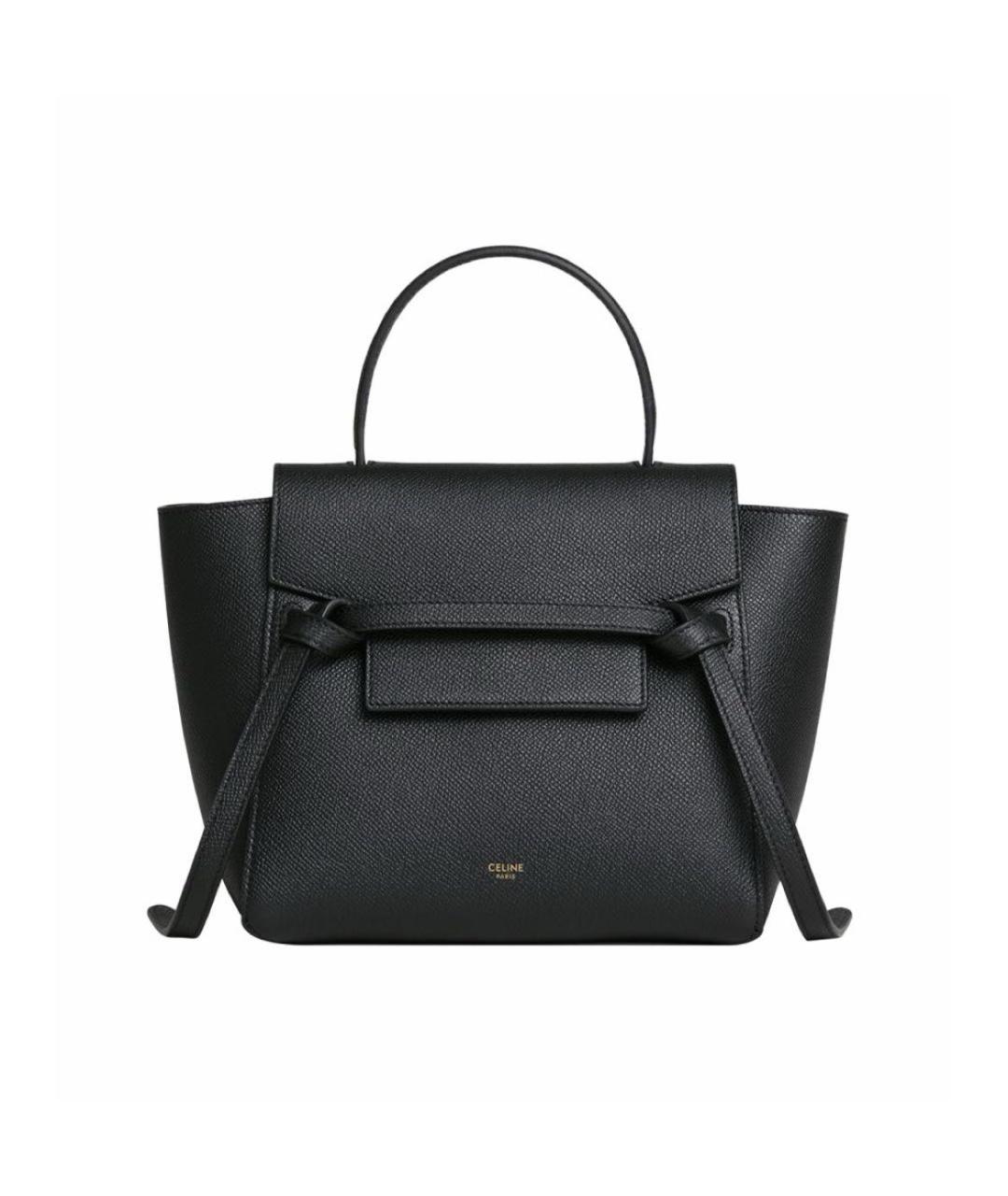 CELINE PRE-OWNED Антрацитовая кожаная сумка через плечо, фото 8