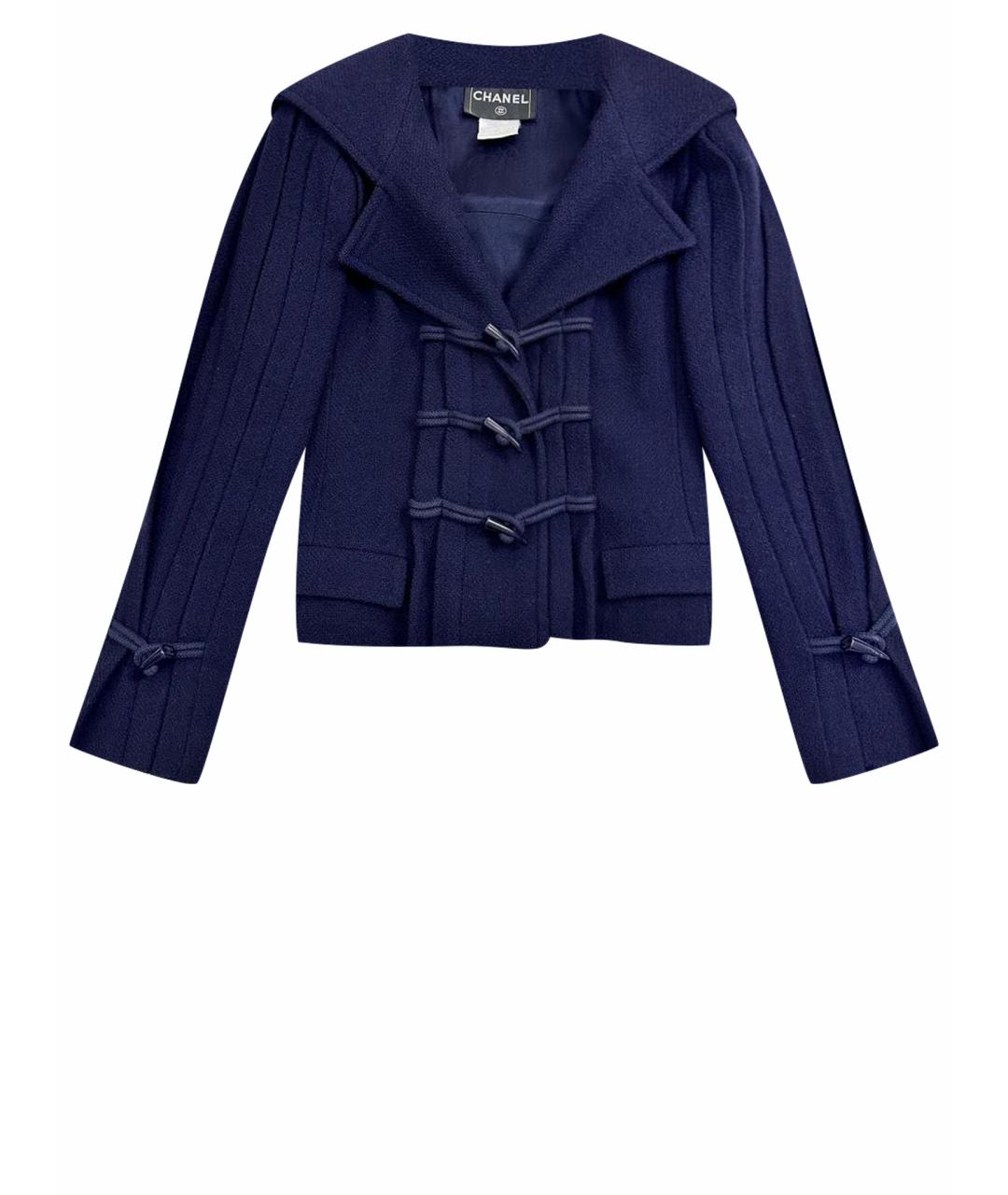 CHANEL PRE-OWNED Темно-синее шелковое пальто, фото 1
