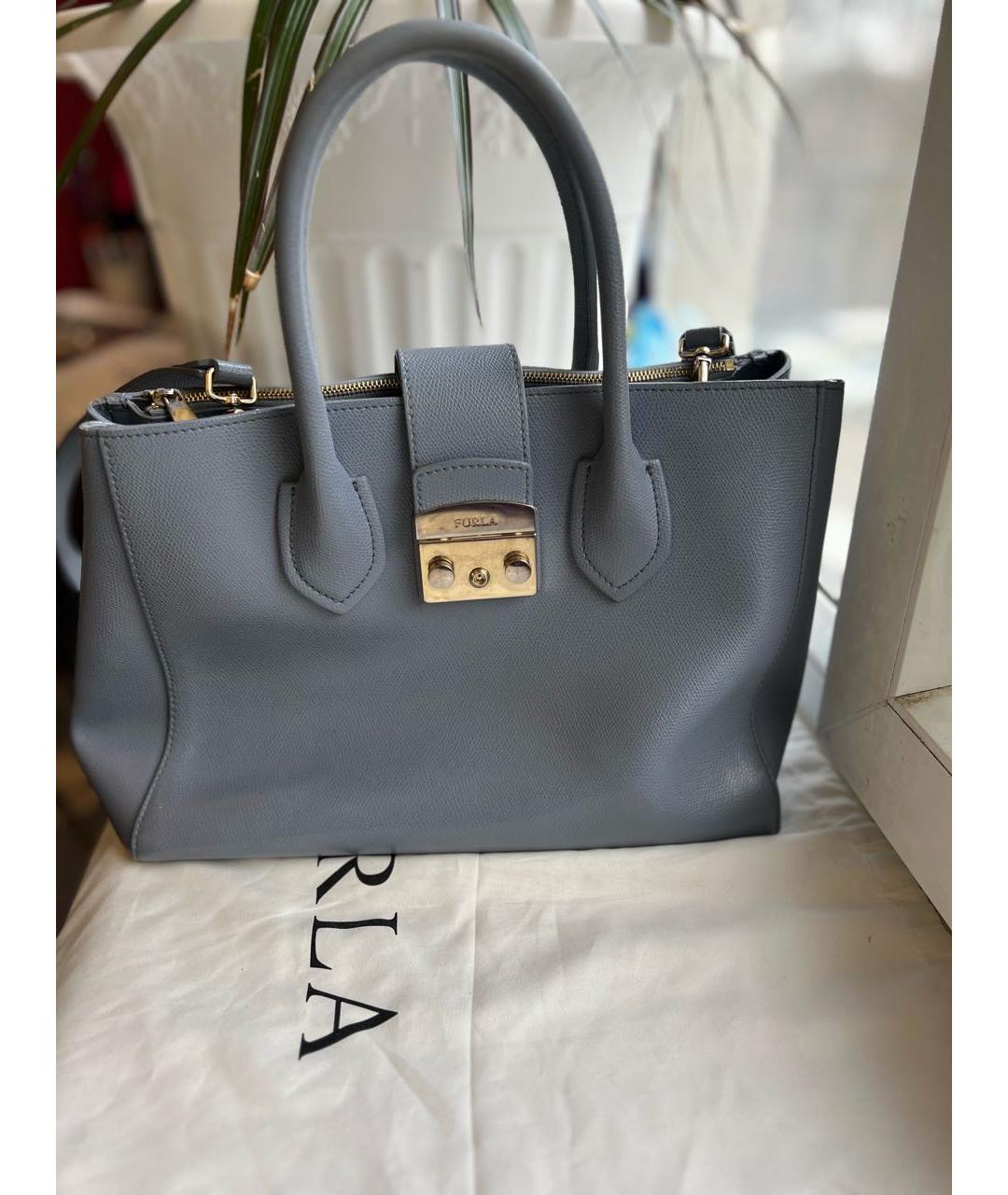 FURLA Темно-синяя кожаная сумка через плечо, фото 2