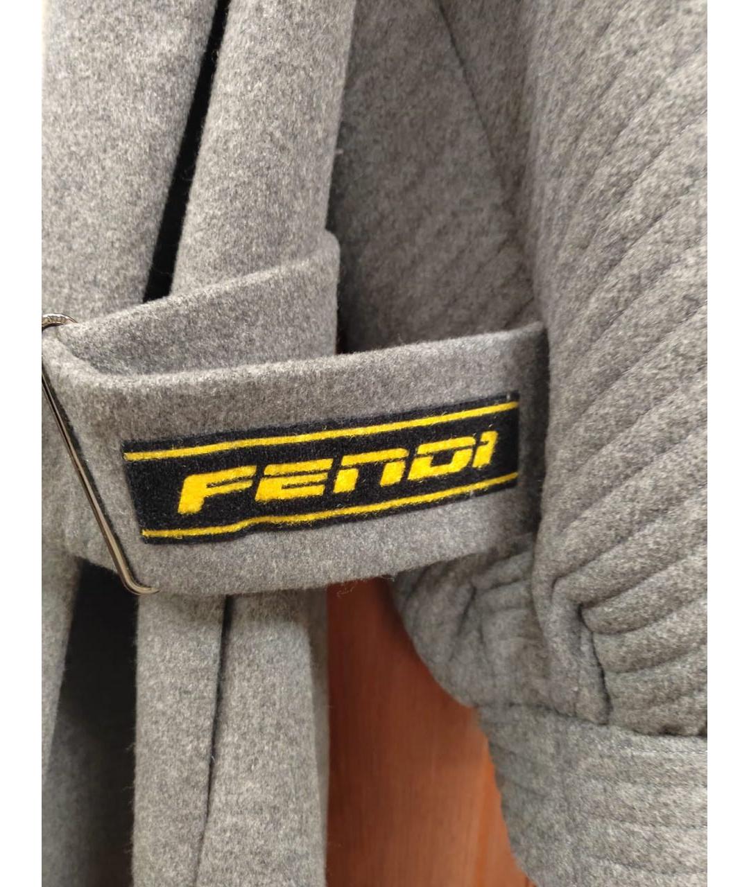 FENDI Серое кашемировое пальто, фото 4