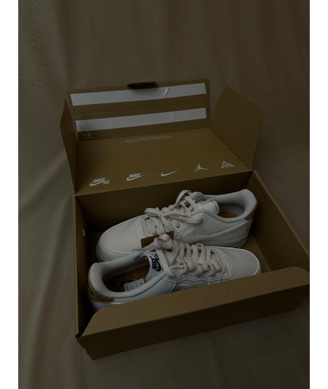 NIKE Белые кожаные низкие кроссовки / кеды, фото 6