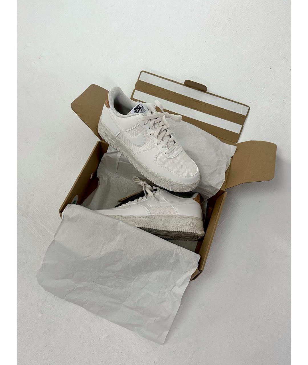 NIKE Белые кожаные низкие кроссовки / кеды, фото 5