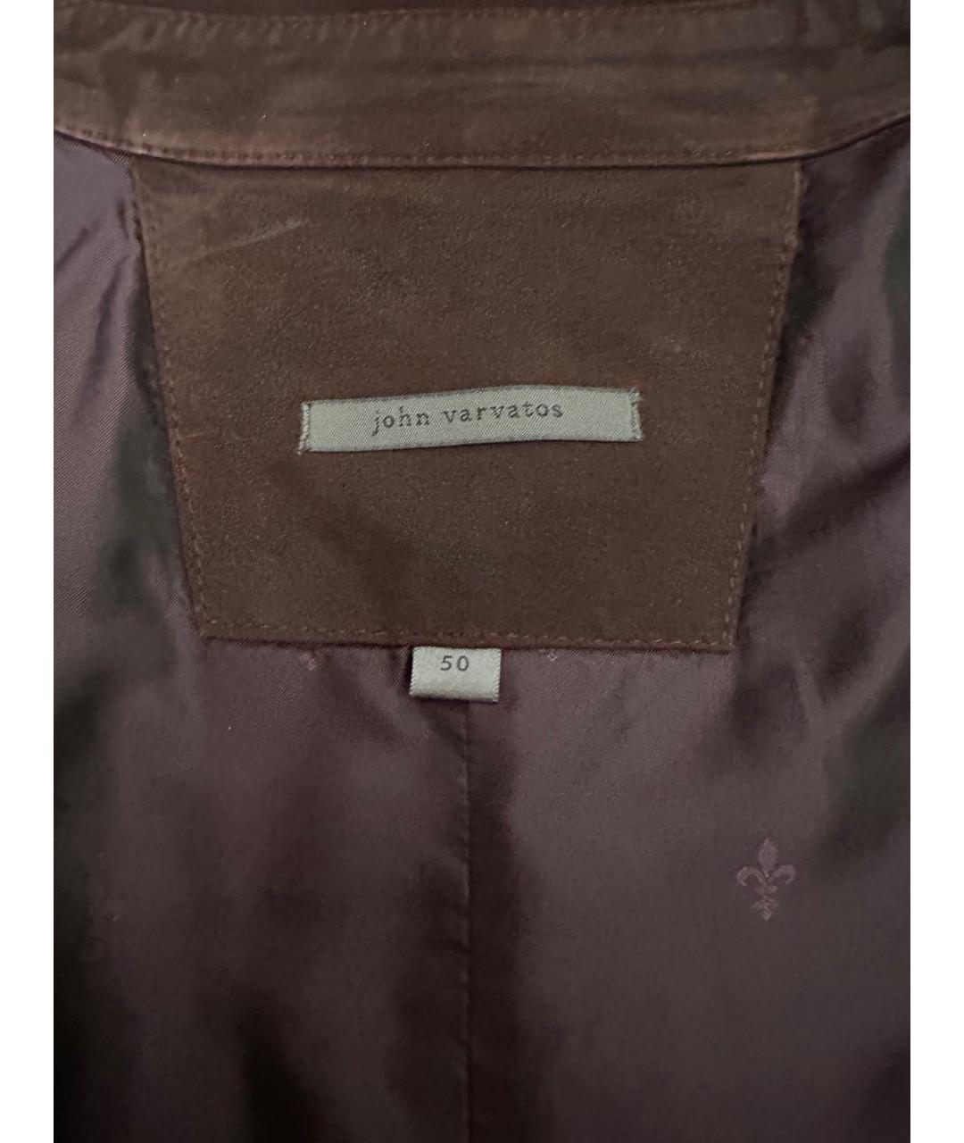 JOHN VARVATOS Коричневая замшевая куртка, фото 2