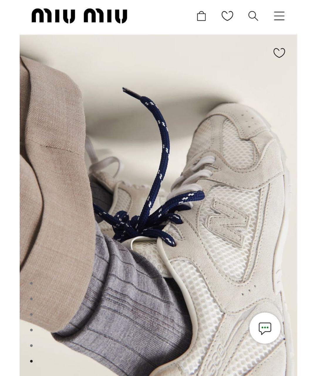 MIU MIU Белые замшевые кроссовки, фото 6
