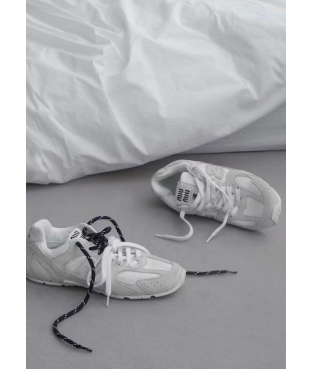 MIU MIU Белые замшевые кроссовки, фото 7