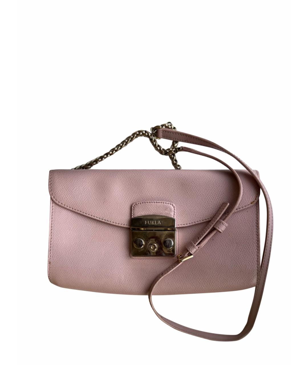 FURLA Розовая кожаная сумка через плечо, фото 1