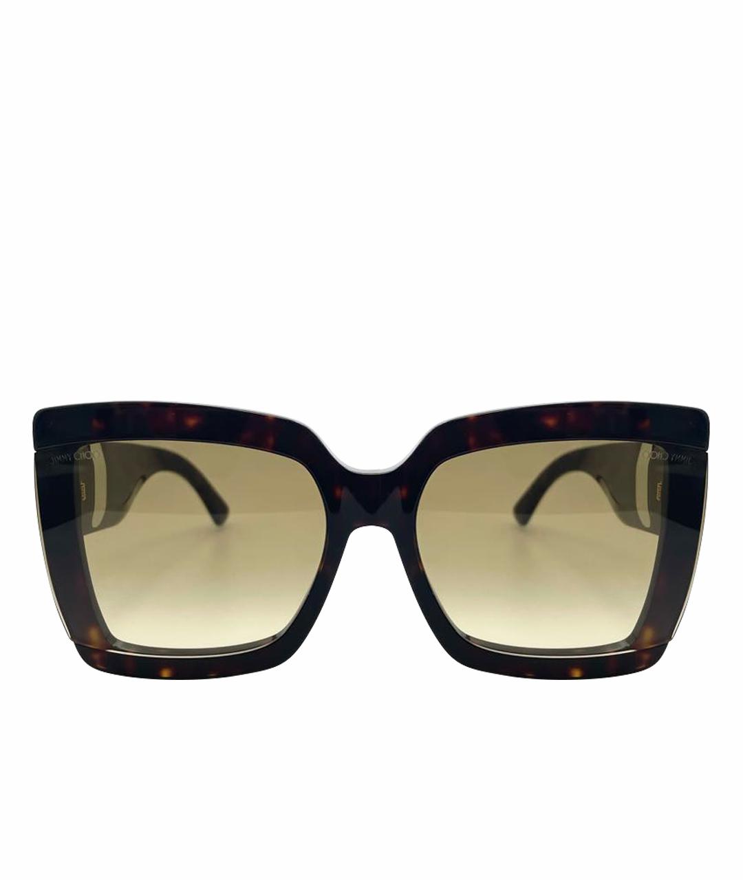 JIMMY CHOO Коричневые пластиковые солнцезащитные очки, фото 1
