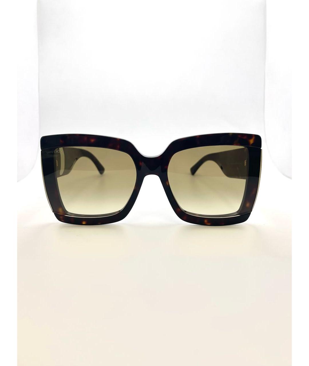 JIMMY CHOO Коричневые пластиковые солнцезащитные очки, фото 6