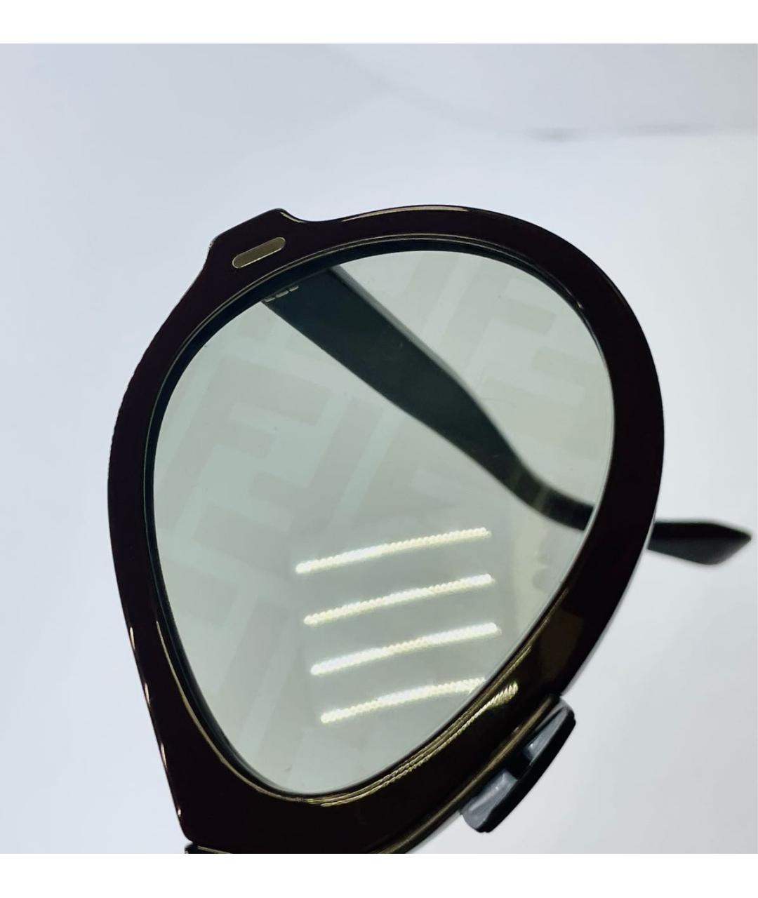 FENDI Бордовые пластиковые солнцезащитные очки, фото 5