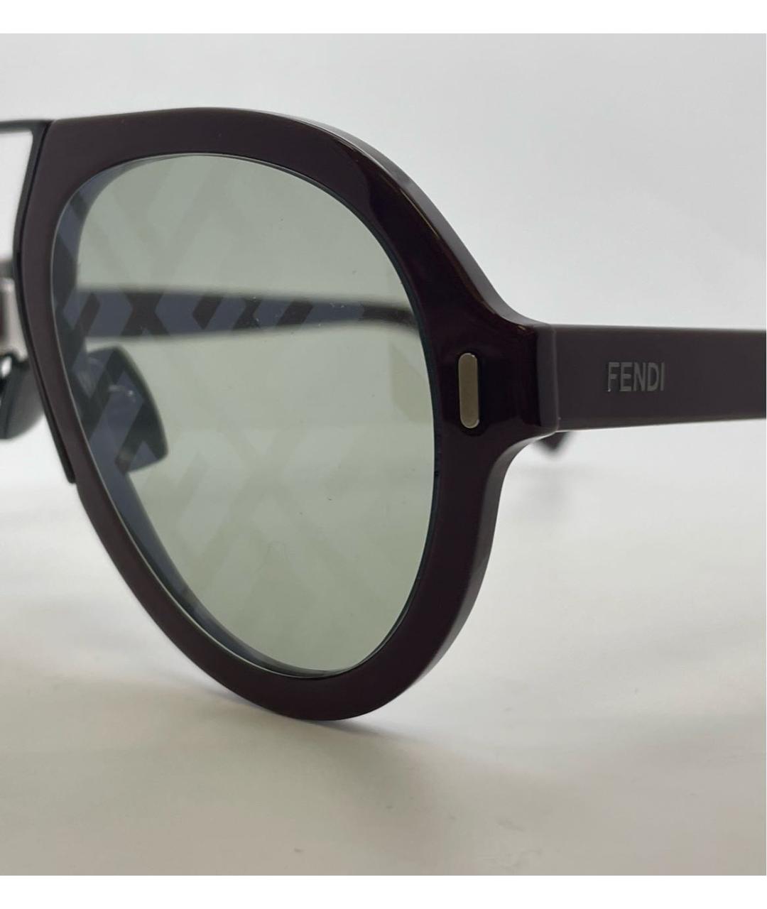 FENDI Бордовые пластиковые солнцезащитные очки, фото 3