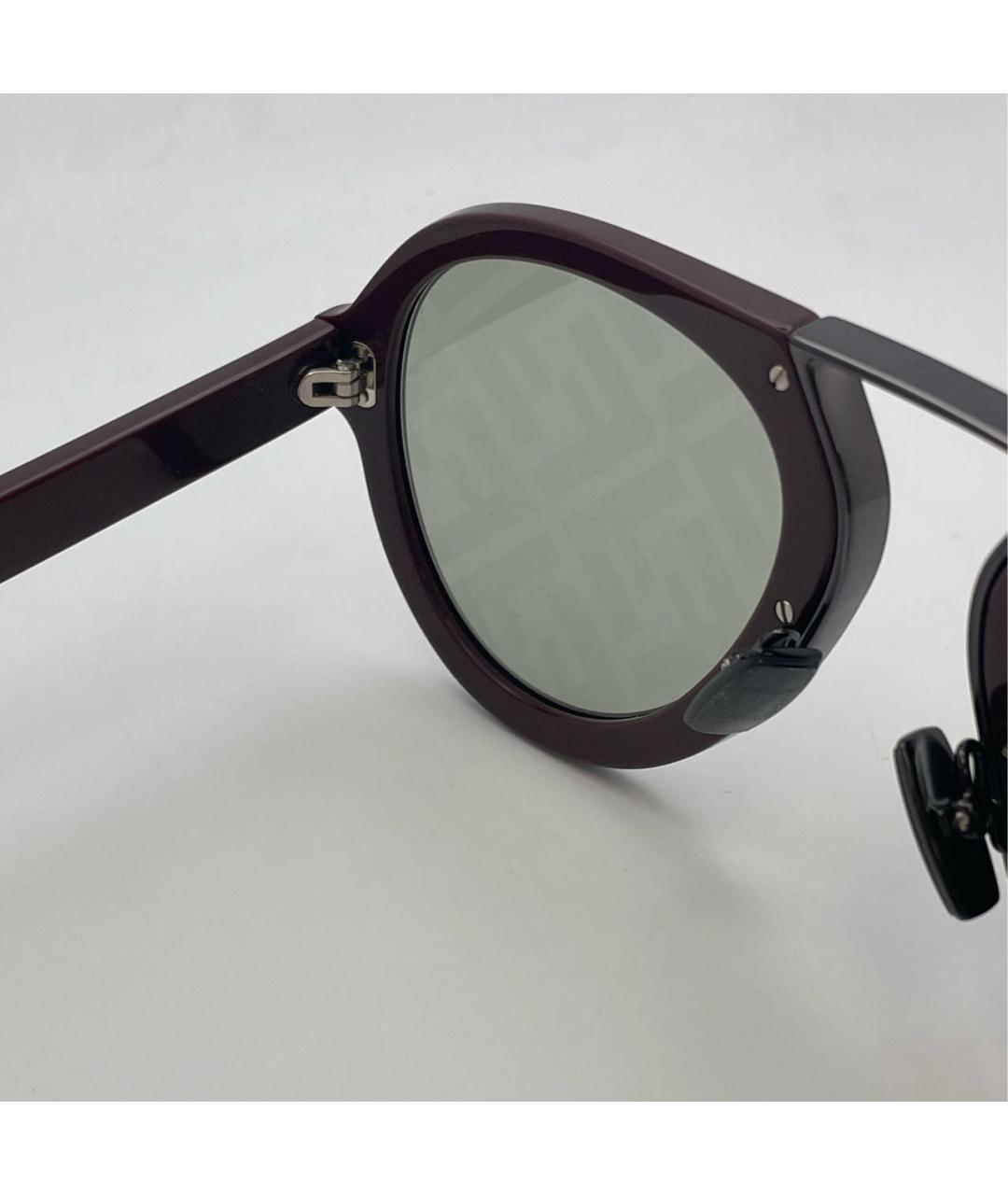 FENDI Бордовые пластиковые солнцезащитные очки, фото 7