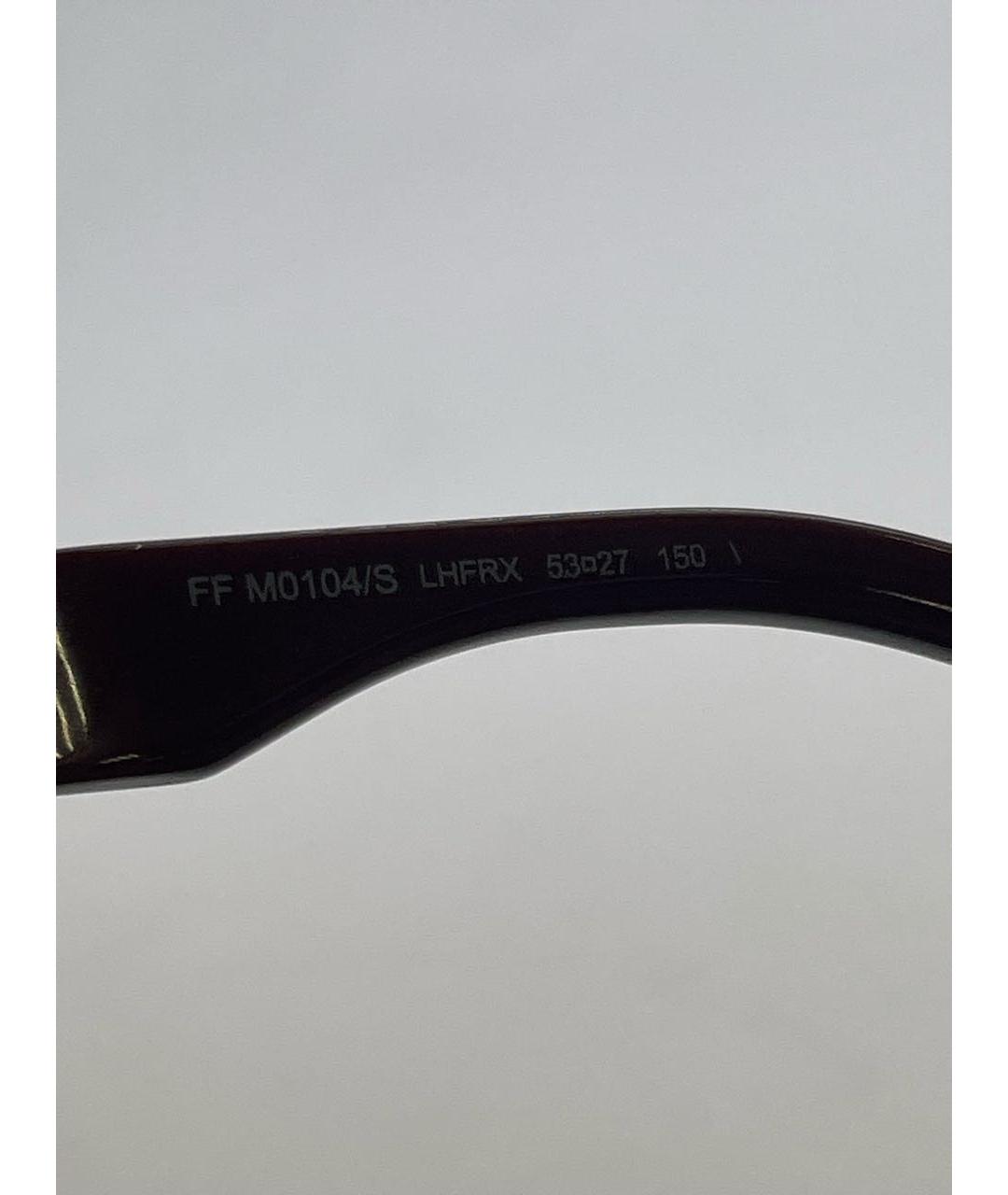 FENDI Бордовые пластиковые солнцезащитные очки, фото 9