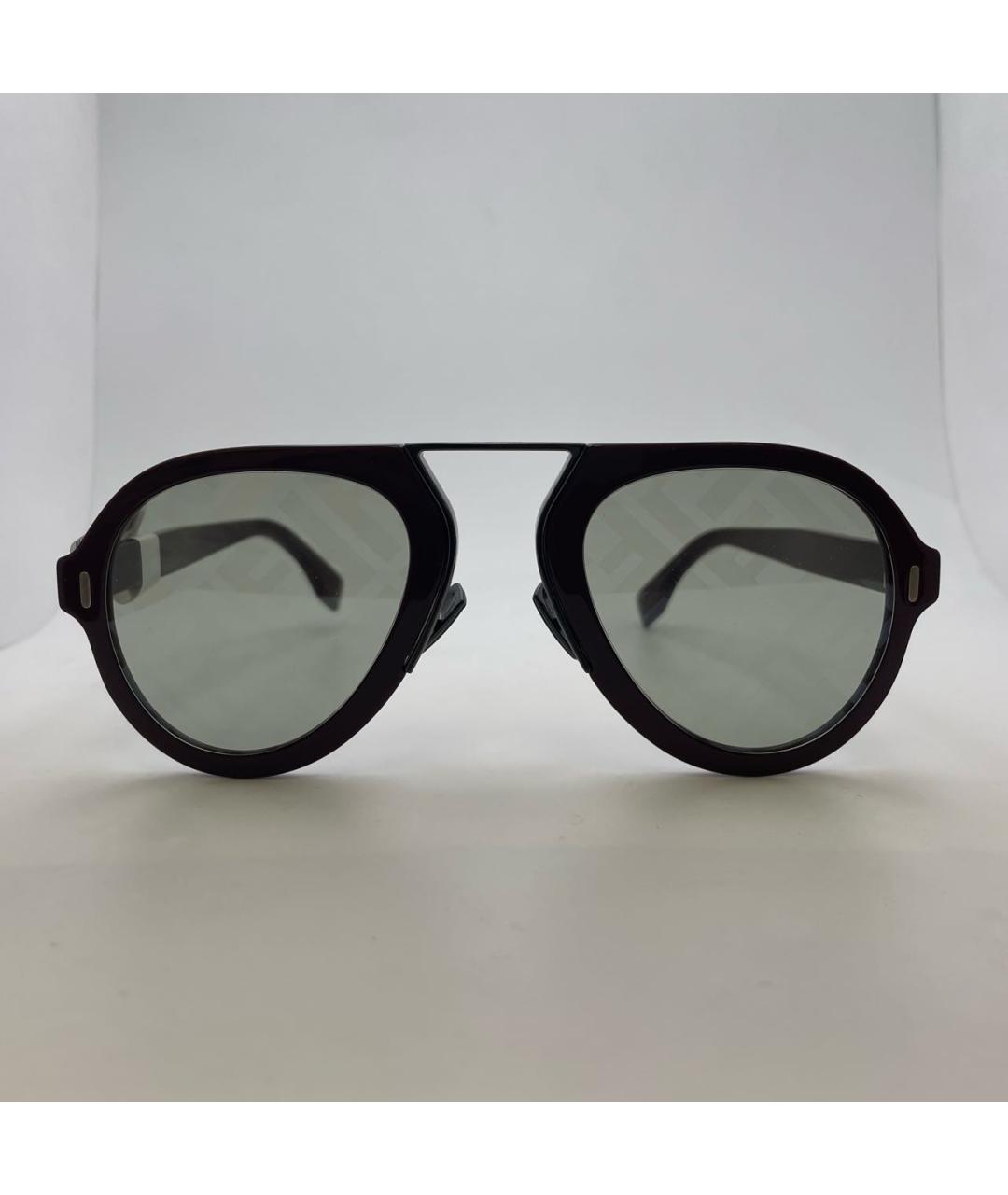 FENDI Бордовые пластиковые солнцезащитные очки, фото 2