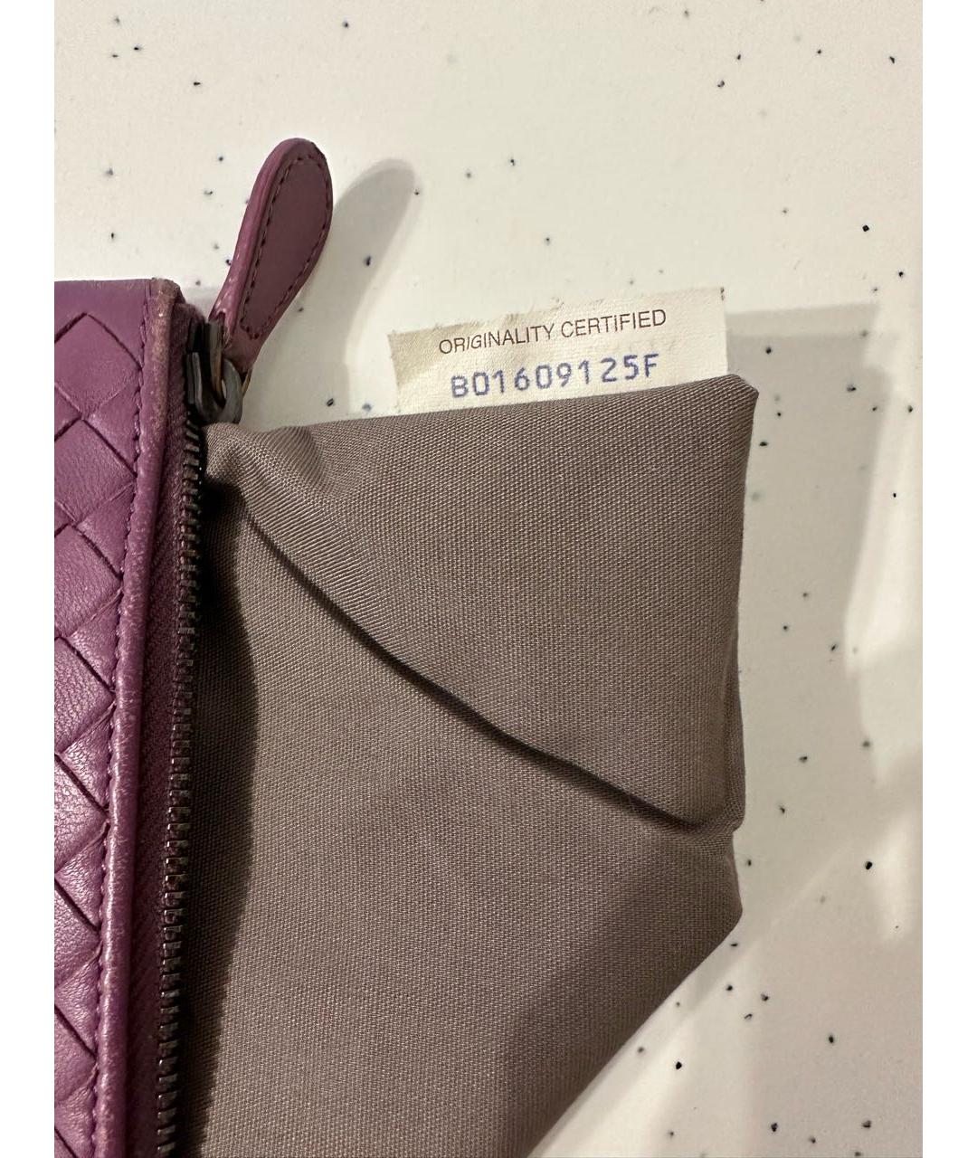 BOTTEGA VENETA Фиолетовый кожаный кошелек, фото 8