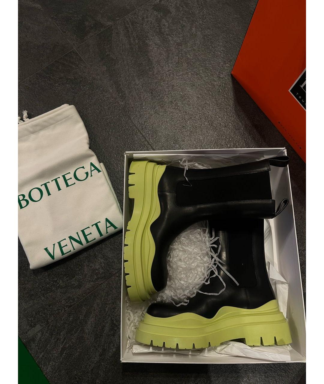 BOTTEGA VENETA Черные кожаные ботинки, фото 5