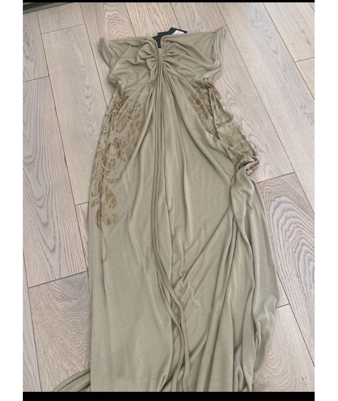 PHILIPP PLEIN Бежевое вискозное коктейльное платье, фото 6