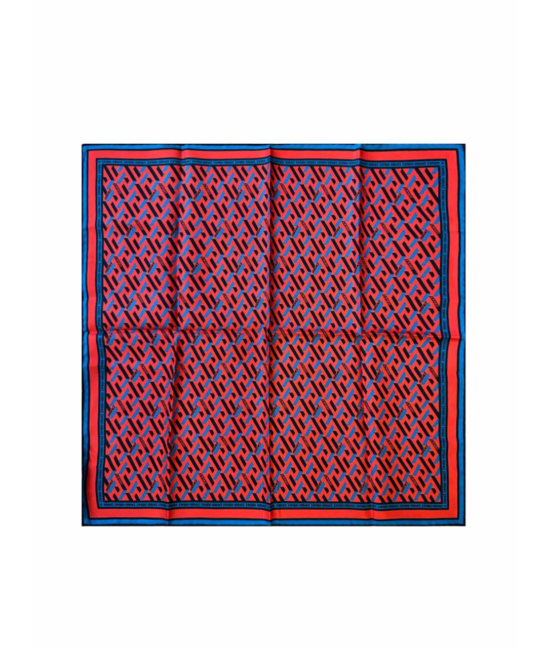 VERSACE Красный шелковый платок, фото 1
