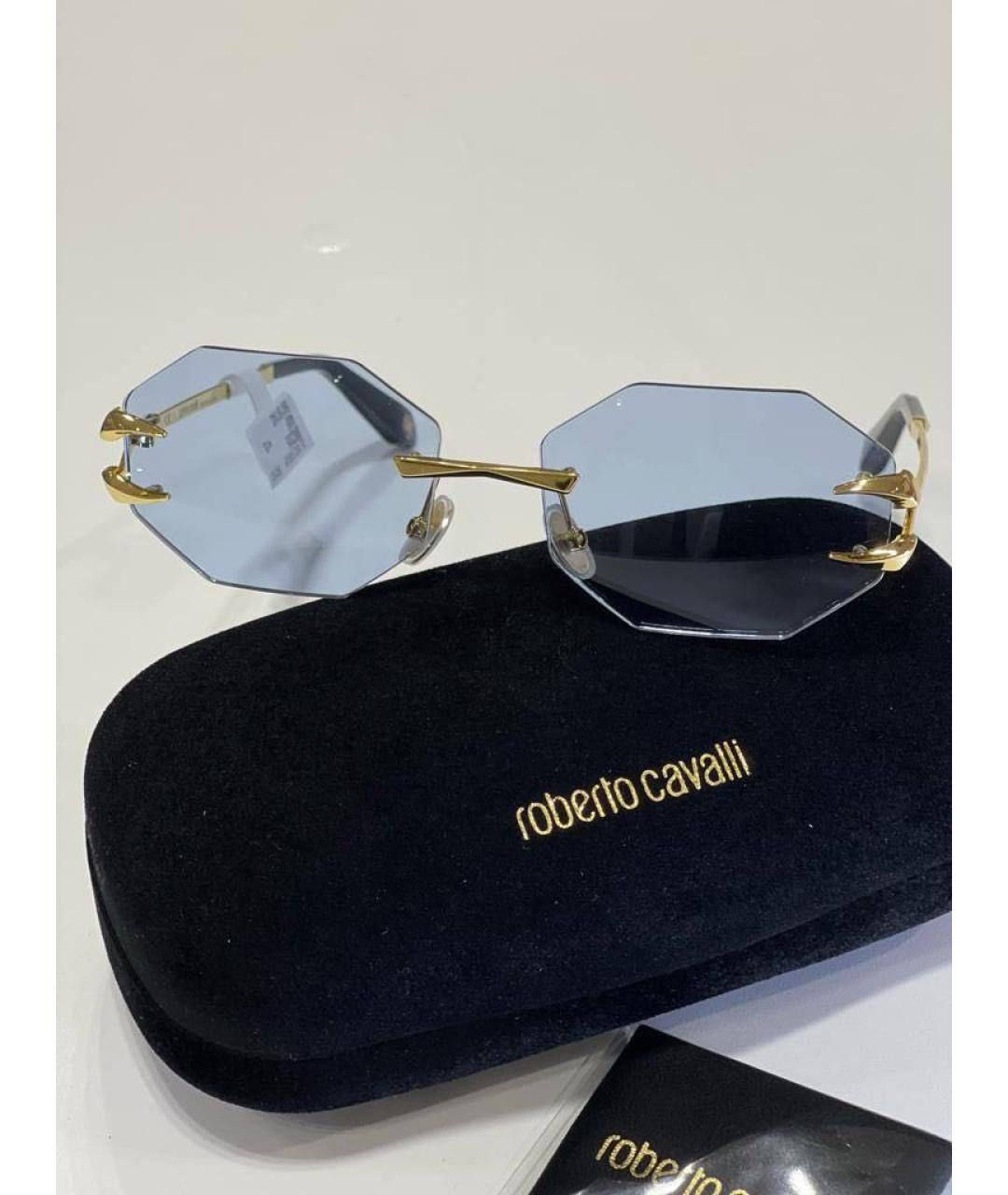 ROBERTO CAVALLI Голубые металлические солнцезащитные очки, фото 3