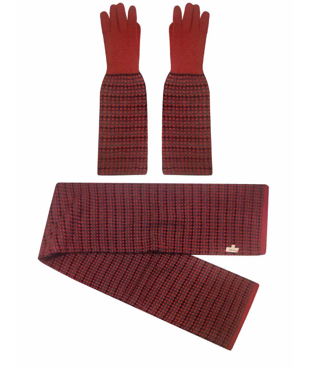 KENZO Бордовый шерстяной шарф, фото 1
