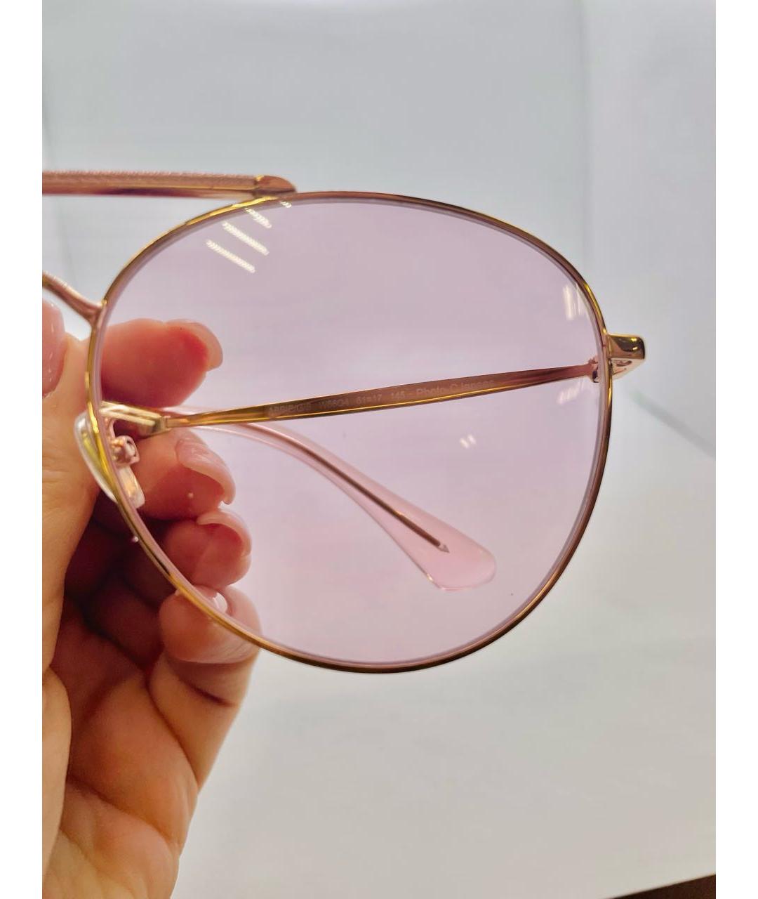 JIMMY CHOO Розовые металлические солнцезащитные очки, фото 3