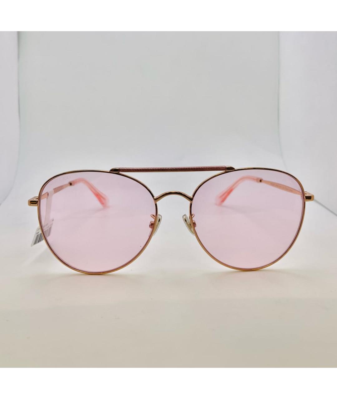 JIMMY CHOO Розовые металлические солнцезащитные очки, фото 9