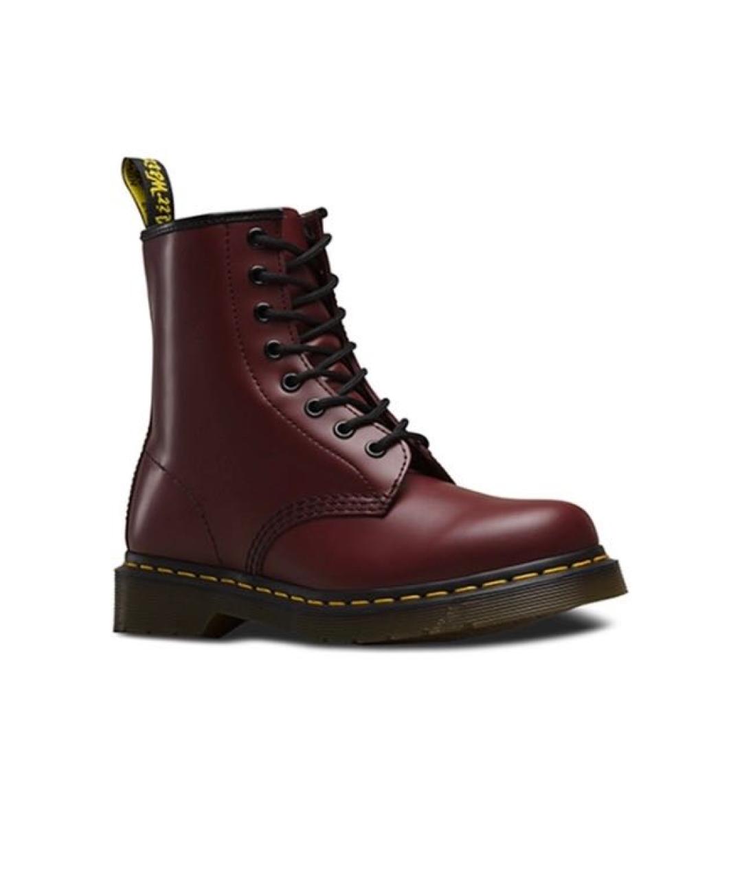 DR. MARTENS Бордовые кожаные ботинки, фото 3