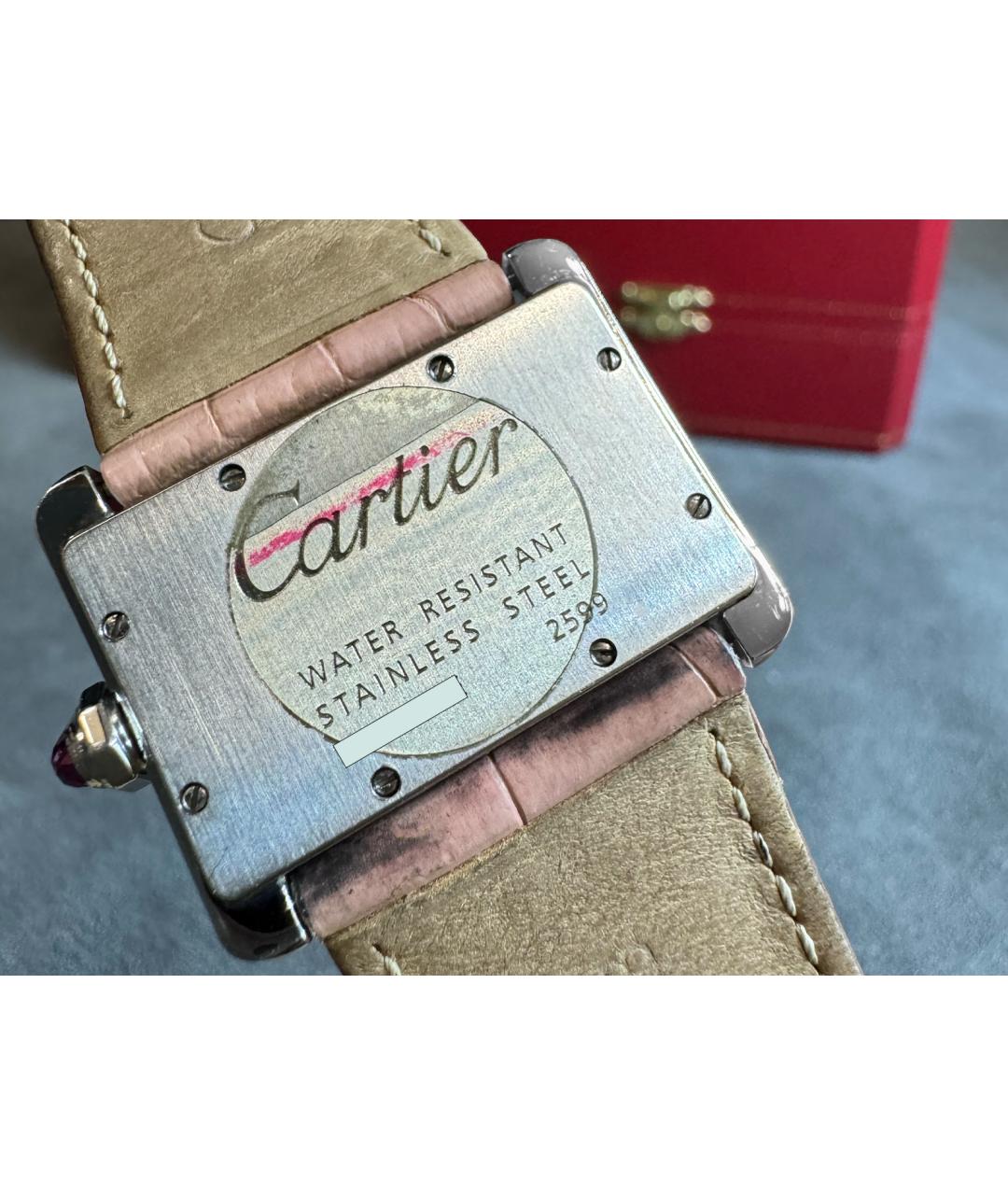CARTIER Розовые металлические часы, фото 6