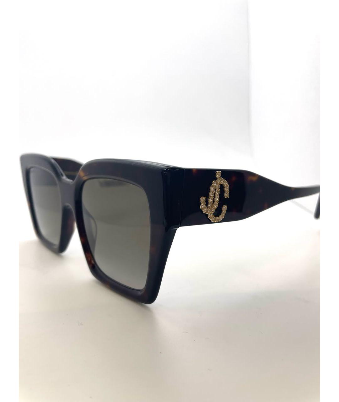 JIMMY CHOO Коричневые пластиковые солнцезащитные очки, фото 4