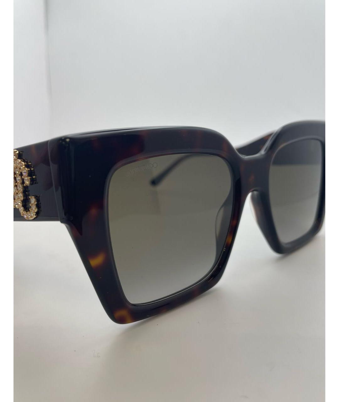 JIMMY CHOO Коричневые пластиковые солнцезащитные очки, фото 6