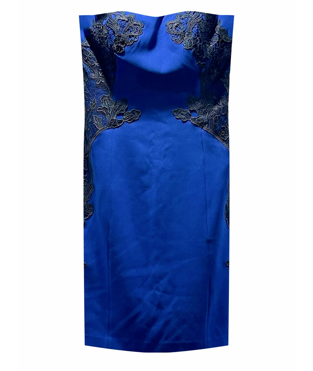DIANE VON FURSTENBERG Темно-синее полиэстеровое коктейльное платье, фото 1
